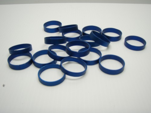 Blue Anadized rings used on windsurfing booms